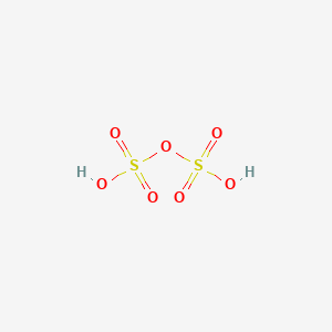 molecular formula H2SO4.O3S<br>H2S2O7<br>H2O7S2 B1195825 二硫酸 CAS No. 7783-05-3