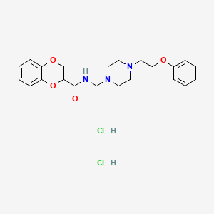 molecular formula C22H29Cl2N3O4 B1195873 N-(4-Phenoxyethyl-1-piperazinomethyl)-1,4-benzodioxan-2-carboxamide dihydrochloride CAS No. 92758-98-0