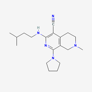 molecular formula C19H29N5 B1195885 7-methyl-3-(3-methylbutylamino)-1-(1-pyrrolidinyl)-6,8-dihydro-5H-2,7-naphthyridine-4-carbonitrile 