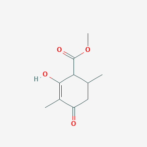 molecular formula C10H14O4 B11958873 Methyl 2-hydroxy-3,6-dimethyl-4-oxocyclohex-2-ene-1-carboxylate CAS No. 36699-87-3