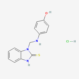 molecular formula C14H14ClN3OS B11959073 2-Benzimidazolethiol, 1-(4-hydroxyanilinomethyl)-, hydrochloride CAS No. 73688-73-0