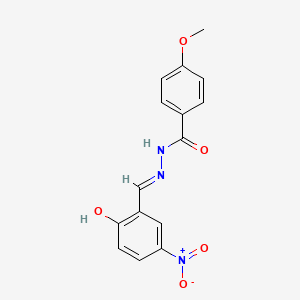 molecular formula C15H13N3O5 B11959110 P-Anisic(5-nitrosalicylideneamino)hydrazide 