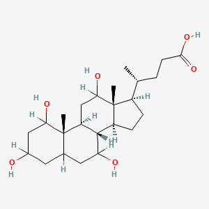 molecular formula C24H40O6 B1195923 1,3,7,12-Tetrahydroxycholan-24-oic acid CAS No. 63266-89-7
