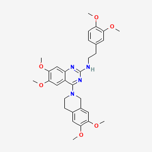 molecular formula C31H36N4O6 B1195933 4-(6,7-dimethoxy-3,4-dihydro-1H-isoquinolin-2-yl)-N-[2-(3,4-dimethoxyphenyl)ethyl]-6,7-dimethoxyquinazolin-2-amine CAS No. 142716-85-6