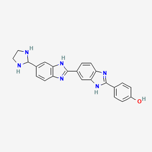 molecular formula C23H20N6O B1195937 5-(2-Imidazolinyl)-2-[2-(4-hydroxyphenyl)-5-benzimidazolyl]benzimidazole 