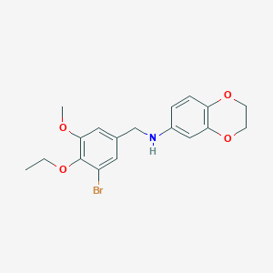 molecular formula C18H20BrNO4 B1195958 N-[(3-溴-4-乙氧基-5-甲氧基苯基)甲基]-2,3-二氢-1,4-苯并二氧杂环-6-胺 