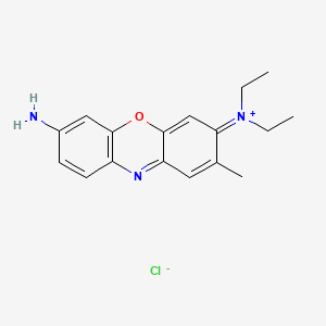 molecular formula C17H20ClN3O B1195987 7-Amino-3-(diethylamino)-2-methylphenoxazin-5-ium chloride CAS No. 4712-70-3