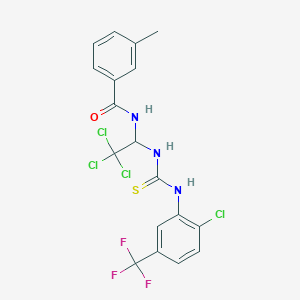 3-methyl-N-[2,2,2-trichloro-1-({[2-chloro-5-(trifluoromethyl)phenyl]carbamothioyl}amino)ethyl]benzamide