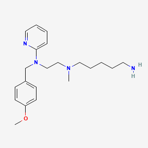 molecular formula C21H32N4O B1196004 N-(5-Aminopentyl)-N'-(4-methoxybenzyl)-N-methyl-N'-2-pyridinyl-1,2-ethanediamine CAS No. 101395-32-8