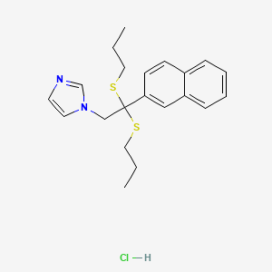 molecular formula C21H27ClN2S2 B1196009 1-(2,2-Bis(propylthio)-2-(2-naphthalenyl)ethyl)-1H-imidazole monohydrochloride CAS No. 70891-44-0