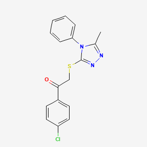 1-(4-chlorophenyl)-2-[(5-methyl-4-phenyl-4H-1,2,4-triazol-3-yl)sulfanyl]ethan-1-one