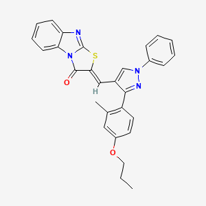 (2Z)-2-{[3-(2-Methyl-4-propoxyphenyl)-1-phenyl-1H-pyrazol-4-YL]methylene}[1,3]thiazolo[3,2-A]benzimidazol-3(2H)-one