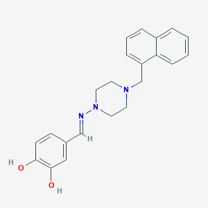 4-((E)-{[4-(1-naphthylmethyl)-1-piperazinyl]imino}methyl)-1,2-benzenediol