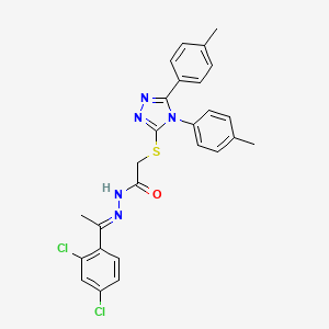 2-{[4,5-bis(4-methylphenyl)-4H-1,2,4-triazol-3-yl]thio}-N'-[(E)-1-(2,4-dichlorophenyl)ethylidene]acetohydrazide