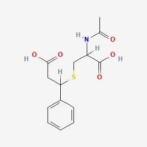 molecular formula C14H17NO5S B1196060 N-Acetyl-S-(1-phenyl-2-carboxyethyl)cysteine CAS No. 74032-84-1