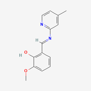 Phenol, 2-methoxy-6-[[(4-methyl-2-pyridinyl)imino]methyl]-