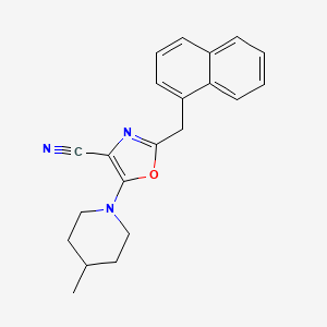 molecular formula C21H21N3O B1196083 5-(4-Methyl-1-piperidinyl)-2-(1-naphthalenylmethyl)-4-oxazolecarbonitrile 