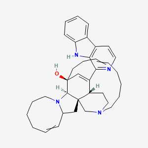 molecular formula C36H44N4O B1196093 (1R,2R,12R,13S)-25-(9H-pyrido[3,4-b]indol-1-yl)-11,22-diazapentacyclo[11.11.2.12,22.02,12.04,11]heptacosa-5,16,25-trien-13-ol 