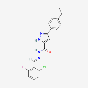 N'-[(E)-(2-chloro-6-fluorophenyl)methylidene]-3-(4-ethylphenyl)-1H-pyrazole-5-carbohydrazide