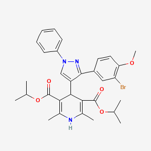 diisopropyl 4-[3-(3-bromo-4-methoxyphenyl)-1-phenyl-1H-pyrazol-4-yl]-2,6-dimethyl-1,4-dihydro-3,5-pyridinedicarboxylate