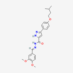 N'-[(E)-(3,4-dimethoxyphenyl)methylidene]-3-[4-(isopentyloxy)phenyl]-1H-pyrazole-5-carbohydrazide