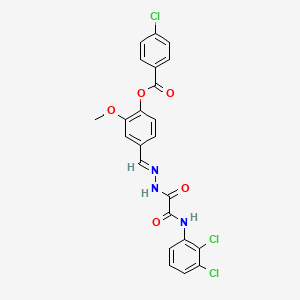 4-(2-((2,3-Dichloroanilino)(oxo)acetyl)carbohydrazonoyl)-2-methoxyphenyl 4-chlorobenzoate