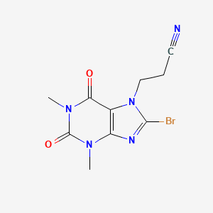 3-(8-bromo-1,3-dimethyl-2,6-dioxo-1,2,3,6-tetrahydro-7H-purin-7-yl)propanenitrile