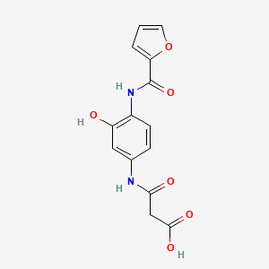 molecular formula C14H12N2O6 B11961254 3-((4-(Furan-2-carboxamido)-3-hydroxyphenyl)amino)-3-oxopropanoic acid 