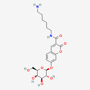 molecular formula C22H30N2O9 B1196135 6-(7-beta-Galactosylcoumarin-3-carboxamido)hexylamine CAS No. 77750-09-5