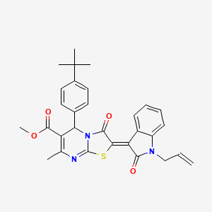 methyl (2Z)-2-(1-allyl-2-oxo-1,2-dihydro-3H-indol-3-ylidene)-5-(4-tert-butylphenyl)-7-methyl-3-oxo-2,3-dihydro-5H-[1,3]thiazolo[3,2-a]pyrimidine-6-carboxylate