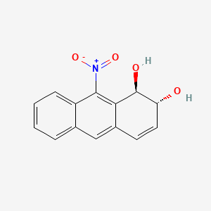 molecular formula C14H11NO4 B1196155 1,2-Dihydroxy-9-nitro-1,2-dihydroanthracene CAS No. 97509-29-0