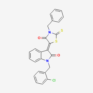 (3Z)-3-(3-benzyl-4-oxo-2-thioxo-1,3-thiazolidin-5-ylidene)-1-(2-chlorobenzyl)-1,3-dihydro-2H-indol-2-one