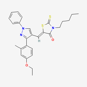 (5Z)-5-{[3-(4-ethoxy-2-methylphenyl)-1-phenyl-1H-pyrazol-4-yl]methylidene}-3-pentyl-2-thioxo-1,3-thiazolidin-4-one