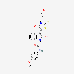 N-(4-ethoxyphenyl)-2-{(3Z)-3-[3-(3-methoxypropyl)-4-oxo-2-thioxo-1,3-thiazolidin-5-ylidene]-2-oxo-2,3-dihydro-1H-indol-1-yl}acetamide