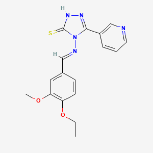 4-{[(E)-(4-ethoxy-3-methoxyphenyl)methylidene]amino}-5-(3-pyridinyl)-4H-1,2,4-triazole-3-thiol