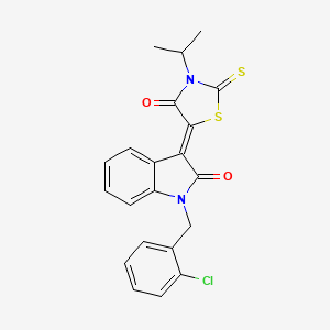 (3Z)-1-(2-Chlorobenzyl)-3-(3-isopropyl-4-oxo-2-thioxo-1,3-thiazolidin-5-ylidene)-1,3-dihydro-2H-indol-2-one