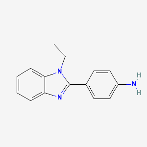 molecular formula C15H15N3 B1196175 4-(1-乙基-2-苯并咪唑基)苯胺 