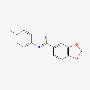 N-[(E)-1,3-Benzodioxol-5-ylmethylidene]-4-methylaniline