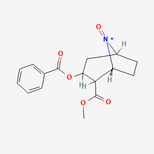molecular formula C16H18NO5+ B1196214 8-Azoniabicyclo(3.2.1)octane, 3-(benzoyloxy)-2-(methoxycarbonyl)-8-oxo-, (1R-(exo,exo))- CAS No. 81652-42-8