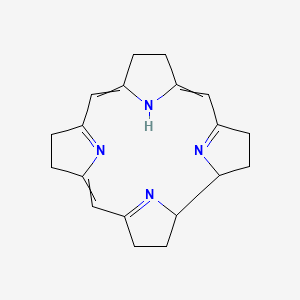 molecular formula C19H22N4 B1196215 2,3,7,8,12,13,17,18,19,22-decahydro-1H-corrin 