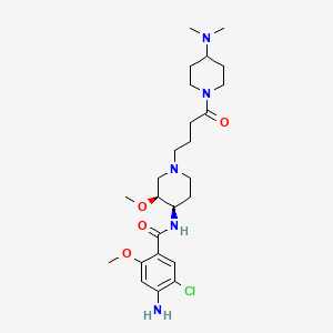 molecular formula C25H40ClN5O4 B1196216 4-amino-5-chloro-N-[(3S,4R)-1-[4-[4-(dimethylamino)piperidin-1-yl]-4-oxobutyl]-3-methoxypiperidin-4-yl]-2-methoxybenzamide CAS No. 122866-79-9