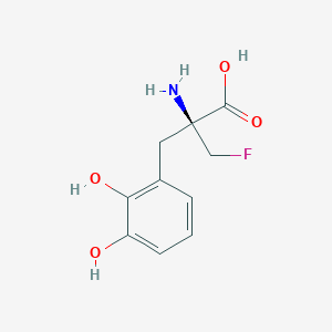 molecular formula C10H12FNO4 B1196220 (2S)-2-amino-2-[(2,3-dihydroxyphenyl)methyl]-3-fluoropropanoic acid CAS No. 76409-26-2