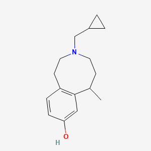 molecular formula C16H23NO B1196222 3-Benzazocin-8-ol, 3-(cyclopropylmethyl)-1,2,3,4,5,6-hexahydro-6-methyl- CAS No. 77273-74-6
