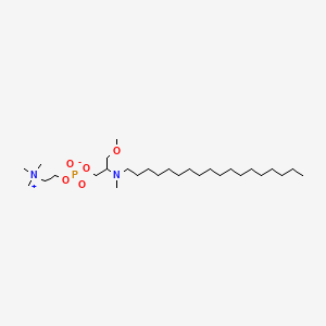 molecular formula C28H61N2O5P B1196223 3,5-Dioxa-8-aza-4-phosphahexacosan-1-aminium, 4-hydroxy-7-(methoxymethyl)-N,N,N,8-tetramethyl-, hydroxide, inner salt, 4-oxide CAS No. 136533-71-6