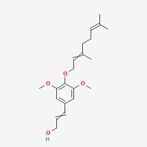 molecular formula C21H30O4 B1196224 3-[4-(3,7-Dimethylocta-2,6-dienoxy)-3,5-dimethoxyphenyl]prop-2-en-1-ol 