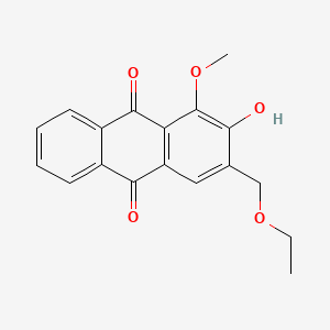 molecular formula C18H16O5 B1196228 3-Ethoxymethyl-2-hydroxy-1-methoxyanthraquinone CAS No. 80565-16-8