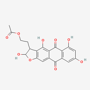molecular formula C20H16O9 B1196237 维西康半缩醛乙酸酯 CAS No. 62886-00-4