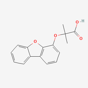 molecular formula C16H14O4 B1196256 2-(4-Dibenzofuranyloxy)-2-methylpropionic acid CAS No. 41799-18-2
