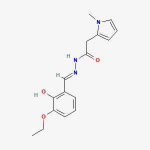 N'-[(E)-(3-ethoxy-2-hydroxyphenyl)methylidene]-2-(1-methyl-1H-pyrrol-2-yl)acetohydrazide