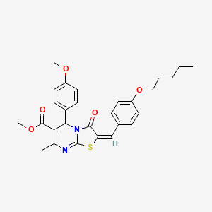 methyl (2E)-5-(4-methoxyphenyl)-7-methyl-3-oxo-2-[4-(pentyloxy)benzylidene]-2,3-dihydro-5H-[1,3]thiazolo[3,2-a]pyrimidine-6-carboxylate